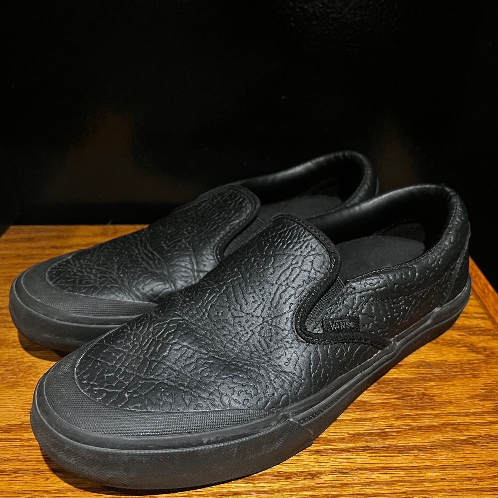 Vans BMX Slip On Shoes Courage Adams Black Elephant Print Mens Size 8